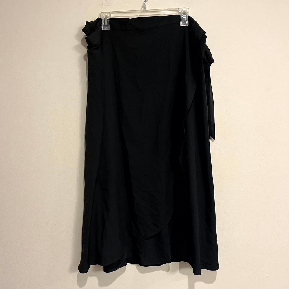 Coolibar Wrap Maxi Skirt Black UPF 50+ Sun Protection Plus Size 2X